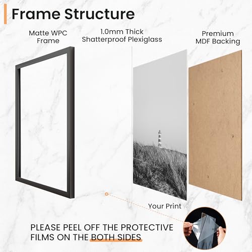 Venusmiles 12x16 Picture Frame, Display 12x16 Photo Frames - High Definition Plexiglass - Vertical and Horizontal Display...