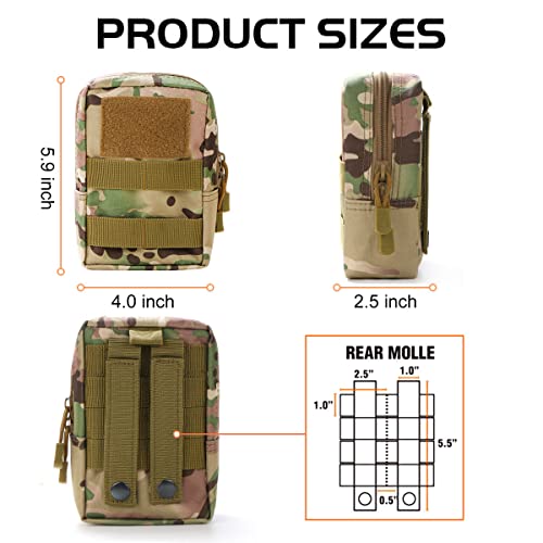 Gogoku 3 Pack Molle Pouch Combo Water Bottle Pouch Holder Tactical Molle Pouches Compact Utility Waist Bag Pack