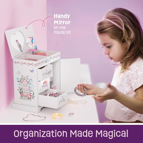 Pretty Me Unicorn Musical Jewelry Box for Kids - Gifts for Girls, Ages 3-8, Best Princess Room Toys Gift for Age 3, 4, 5, ...