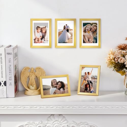 Fixwal 4x6 Picture Frame Set of 6, Gift for 2026 Graduation Father's Day, Thin Border and Light Weight Photo Frames for Wa...
