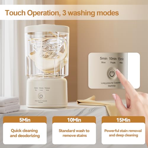 Portable Mini Washing Machine, NEW Underwear Washing Machine Small Clothes Washer Makeup Brush Cleaner Machine Underwear W...