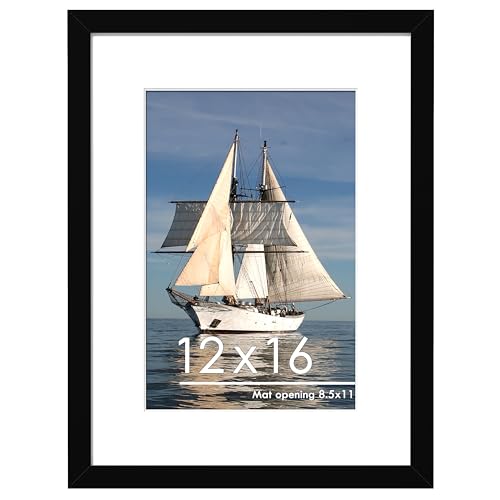 PEALSN 12x16 Picture Frame, Display Pictures 8.5x11 with Mat or 12 x 16 Without Mat for Wall Mounting Display, Photo Frame...