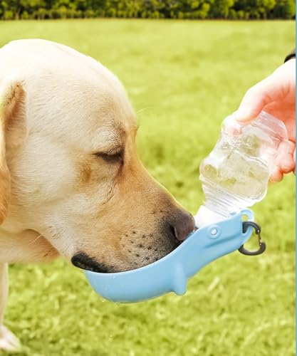 Foldable Pet Water Bottle for Travel, 2 in 1 Portable Dog Water Bottle, Travel Dog Bowls with Food Container, Leak-Proof &...