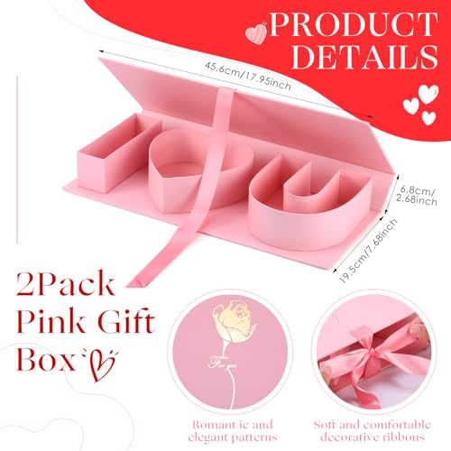 Engrowtic 2 Pack I Love You for Flowers Empty Mother's Day Boxes ''i Love U'' Letter Floral Fillable Box Empty Cardboard G...