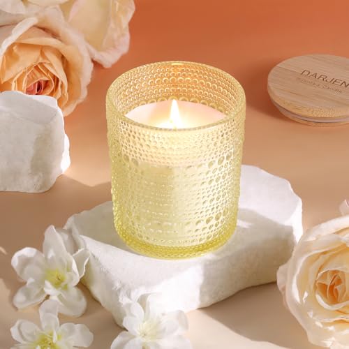 DARJEN Vanilla Candles for Home- 6.3oz 42H Natural Soy Wax Aromatherapy Jar Candle with Strong Scent, Decorative Aesthetic...