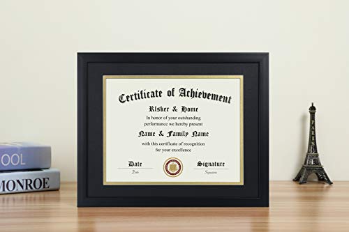 ELSKER&HOME 8.5x11 Certificate Frame - Classic Black Color Frame - Displays Diploma 8.5x11 Inch with Mat - 11x14 Inch With...