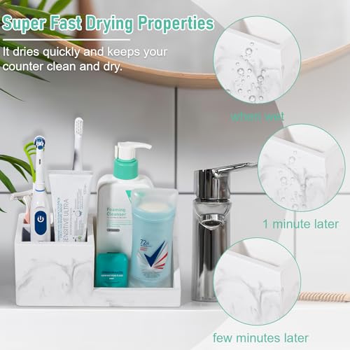 Diatomite Toothbrush Holders for Bathrooms, Quick Dry Electric Tooth Brush and Toothpaste Organizer Bathroom Accessories f...