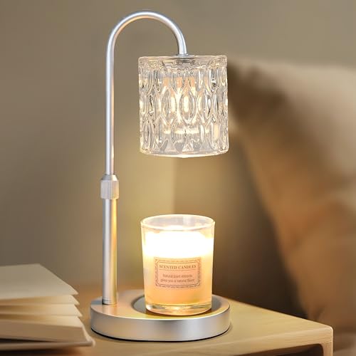 Dreamholder Electric Candle Warmer Lamp with Timer & Dimmer, Adjustable Height Wax Melt Warmer for Jar Candles, Wood Base ...
