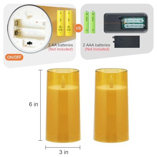 Homemory Realistic Flickering Flameless Candles, Battery Operated Candles, LED Fake Electric Candle with Remote Control an...