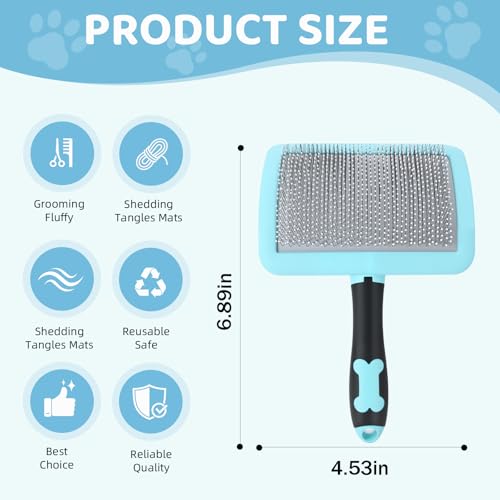 Great Pyrenees Brush,Dog Brush for Great Pyrenees,De-shedding and Fluffing Grooming Brush,Gifts for Great Pyrenees,Blue
