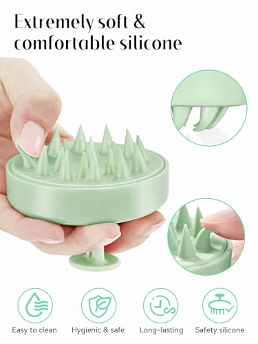 HEETA Scalp Massager Hair Growth, Soft Silicone Scalp Scrubber Shampoo Brush for Exfoliation, Dandruff Removal Head Massag...