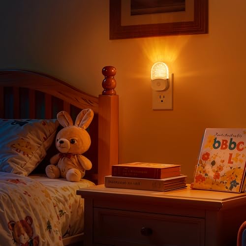 Night Lights Plug Into Wall [2 Pack], Color Changing Night Light for Kids, 8-Color RGB LED Nightlight with Dusk to Dawn Se...