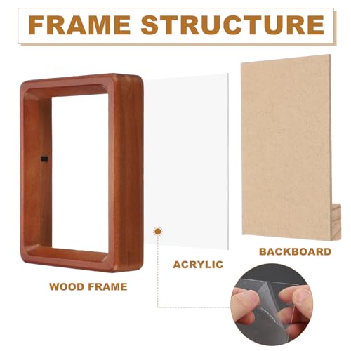 uxcell 3 x 4inch Natural Wood Photo Frames, Mini Wooden Finish Picture Frame Tabletop Photo Frame with Mat for Desktop Dis...