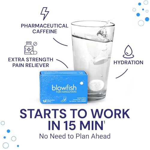 Blowfish for Hangovers - Fast Hangover Relief in 15 Minutes | FDA-Recognized Formulation | Headache Relief, Energy, and Hy...