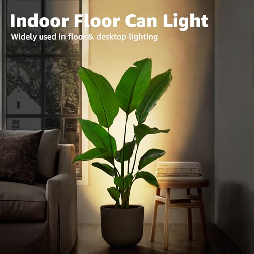 SUNVIE 2 Pack Uplighting Indoor Floor Can Light, 5W Up Lights with 2700K LED GU10 Bulbs, Uplights Floor Spot Lights Indoor...