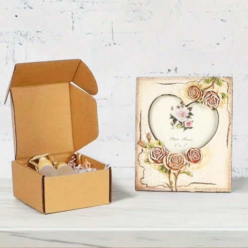 easycustomerlee 4x4x2 Small Shipping Boxes Set of 100 Brown Corrugated Cardboard Mailer Boxes for Packaging Small Business...