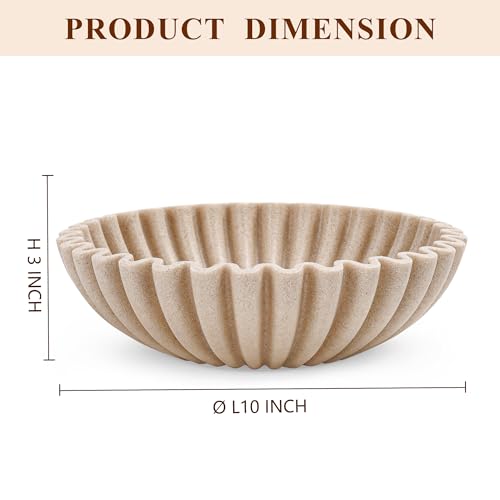 YMXYJM Large Decorative Bowl, Modern Handicraft Bowls for Home Decor, Decorative Fruit Bowl for Kitchen Counter, Ruffle De...