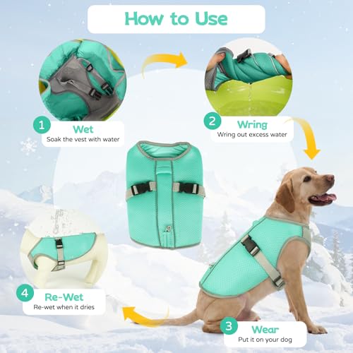 FUAMEY Cooling Dog Shirt for Hot Weather Walks, Breathable Cooling Jacket for Puppy Outdoor Play, Easy On Off Summer Dogs ...