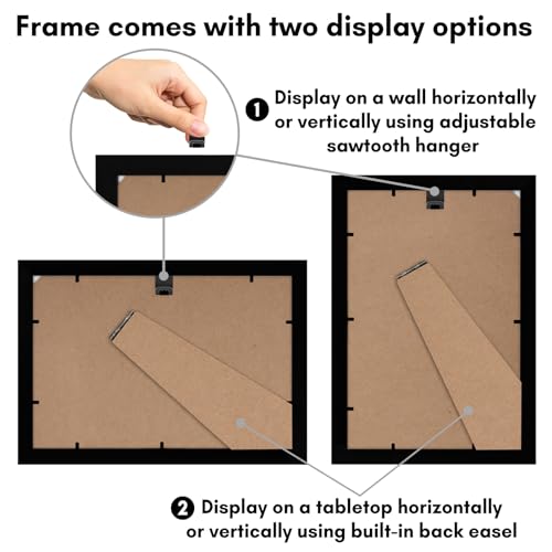 Americanflat 8x12 Picture Frame with Shatter-Resistant Glass - Signature Collection - Gallery-Style Frames Made of Enginee...