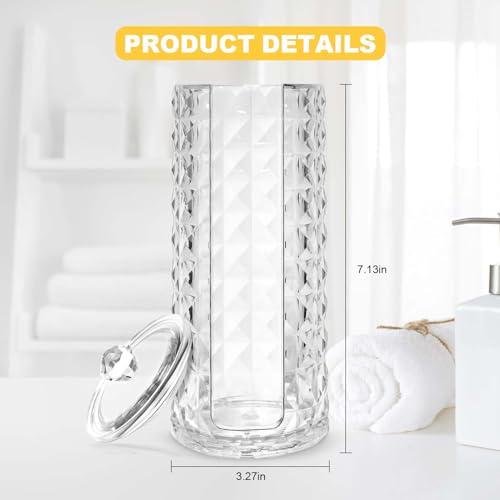 Obsoorth 33.8oz Clear Cosmetic Cotton Pads Rounds Holder Easy Accessing Acrylic Makeup Removers Pad Organizer Dispenser wi...