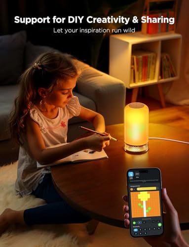 Govee RGBIC Smart Table Lamp 2, Touch Bedside Small Table Lamp Compatible with SmartThings, Matter, Alexa, Desk Lamp with ...