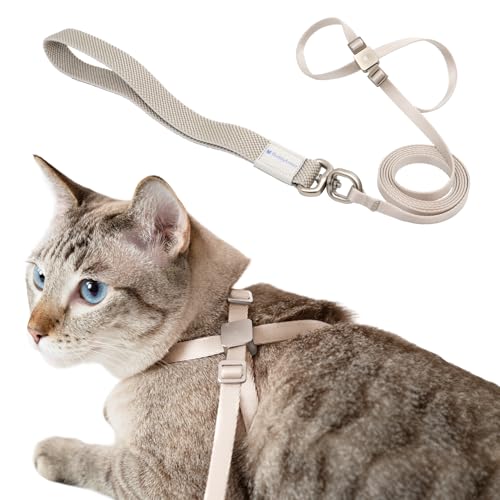 BuddyArmor Cat Harness and Leash 2-in-1, Escape Proof Anti-Chocking Harness Adjustable Lighweight Leash for Walking Outoor...