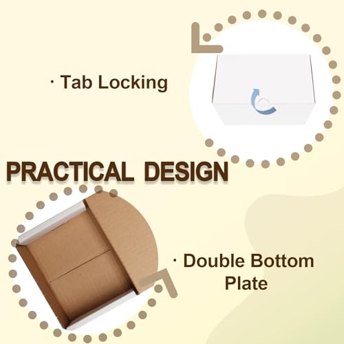 WIFTREY 50 Packs 4X3X2 Small Shipping Boxes, White 4 x 3 x 2 inches Corrugated Cardboard Box for Packaging Small Business,...