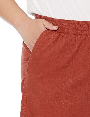 Amazon Essentials Women's 5" Inseam Drawstring Elastic Waist Linen Blend Summer Shorts