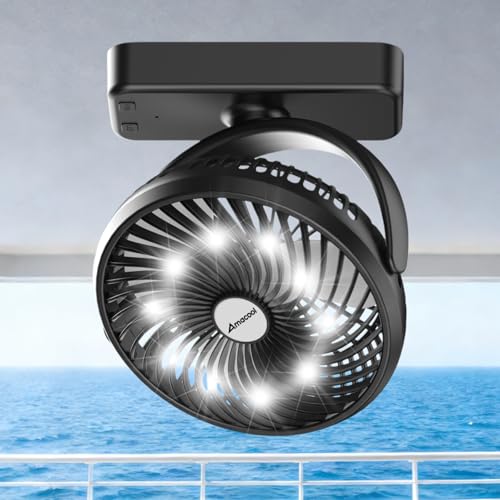 10000mAh Magnetic Cruise Golf Cart Fan, Camping Fans with Hook, Ultra-Compact Travel Fan for Sleeping, Work Light Tool Gif...