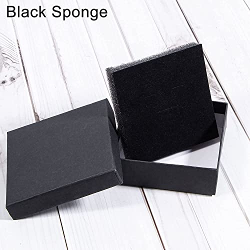 Sdootjewelry Black Jewelry Boxes Bulk 12 Packs, Jewelry Gift Box with Foam, Small Jewelry Boxes for Gifts, 3.5'' × 3.5'' ×...