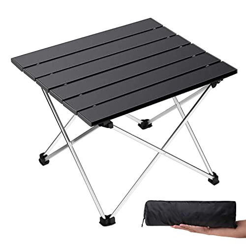 Grope Portable Camping Table with Aluminum Table Top, Folding Beach Table Easy to Carry, Prefect for Outdoor, Picnic, BBQ,...