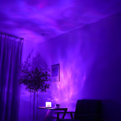 Ocean Wave Light Projector | Northern Lights Aurora & Crystal Ripple Lamp | Ocean Mood & Night Light with Remote, Multi-Mo...