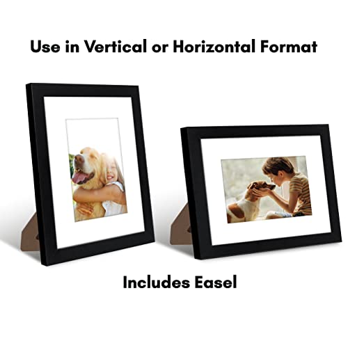 Americanflat 8x10 Picture Frame with Shatter-Resistant Glass - Set of 2 - Use as 5x7 Frame with Mat or Display 8x10 Photo ...