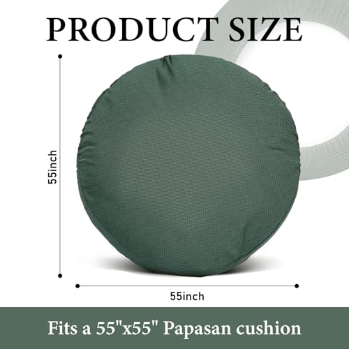 Wibeelee Papasan Chair Cushion Cover, 55" x 55" Soft Plush Fleece Slipcover Only, Removable & Machine Washable with Adjust...