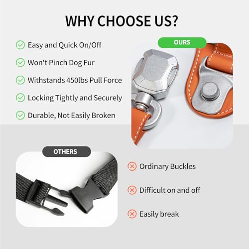 Tokcam Magnetic Dog Harness and Leash Set with Quick Release Buckle, Easy On & Off Faux Leather Puppy Harness with Leash, ...