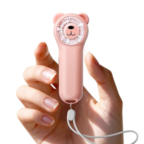 Gentsvip Handheld Fan, Portable Mini Fan with 4 Speeds, USB Rechargeable Personal Small Fan for Women, Hot Flashes, Menopa...