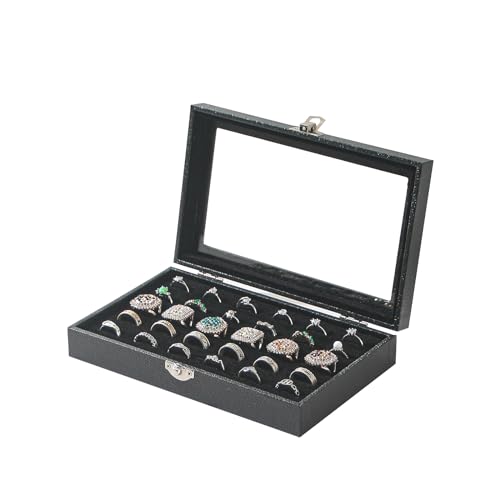 Kanwoder Ring Organizer Box for Jewelry,Rings Cufflinks Storage Case,Small Jewelry Box for Travel, Pretty Gifts for Girls,...