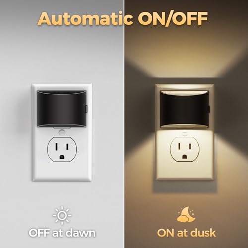 DORESshop LED Night Light[2 Pack], Night Lights Plug into Wall, 3 Level Brightness Adjustable Plug in Night Light, Dusk to...