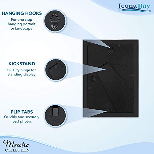 Icona Bay 4x6 Picture Frames Set (Gold, 12 Pack), Classy Contemporary Style, Maestro Collection