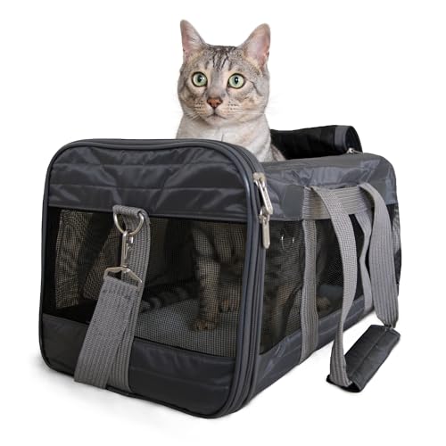 Sherpa Pet Carrier Airline Approved with Spring Wire Frame - Cat Carrier and Dog Carriers for Airline Travel and Vet Visit...