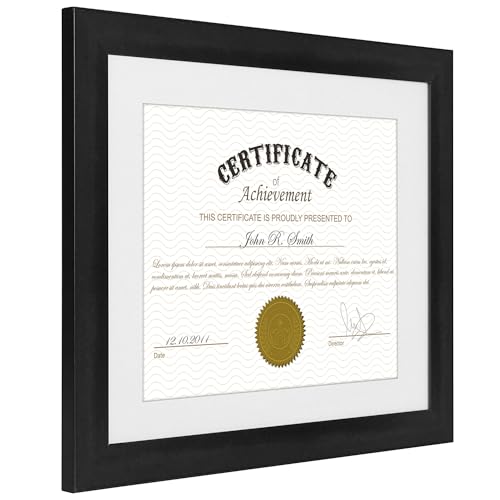 Americanflat 11x14 Diploma Frame with Shatter-Resistant Glass - Set of 2 - Use as 8.5x11 Frame with Mat or Display 11x14 D...