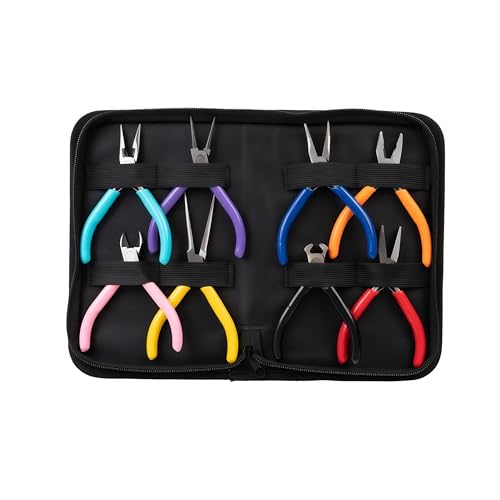 8 PCS Jewelry Pliers Set,Mini 4.5’’ Jewelry Making Tools with Storage Pouch, Stainless Steel Precision Pliers for Bracelet...