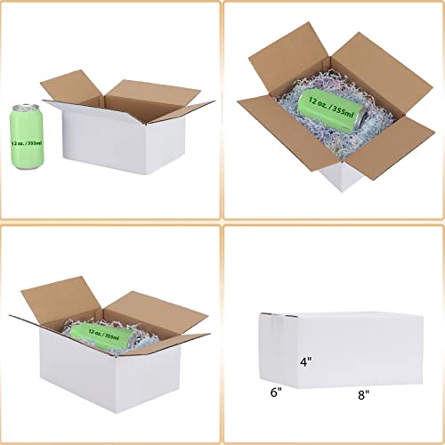 Calenzana 8x6x4 Shipping Boxes Set of 40, White Corrugated Cardboard Box for Mailing Packing Gifts Small Business