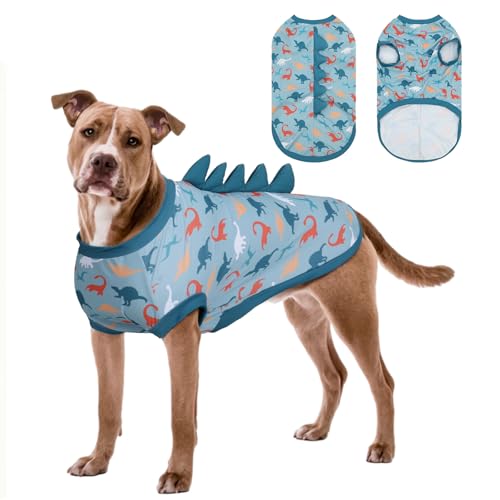 UNIPUP UPF 50+ Sun Protection Dog Shirt - Sleeveless Cooling Vest for Large Dogs Boy, Quick-Dry Pet T-Shirt with Funny Din...