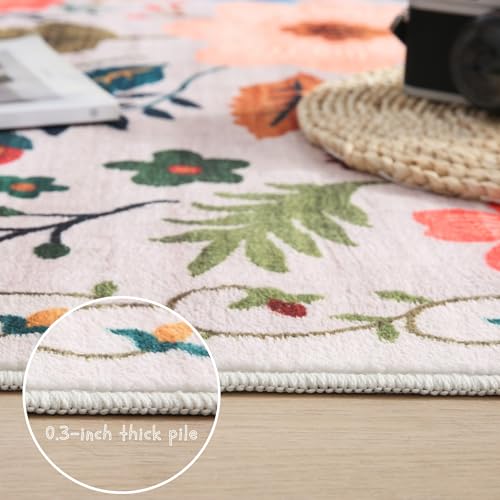 Rugcomf Runner Rug for Hallways Kitchen Rug Non Slip 2'x 6' Washable Rugs with Rubber Backing Soft Floral Carpet Runner fo...