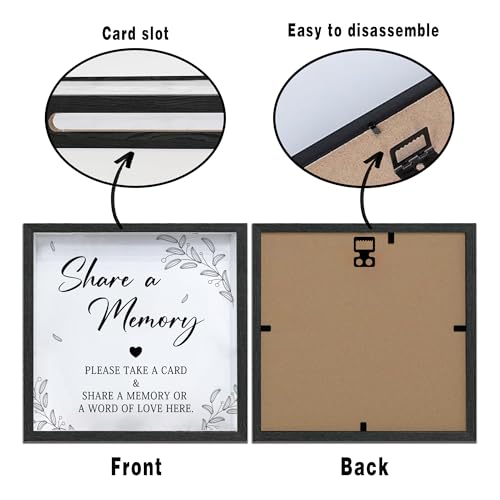Bltgh Share a Memory Card Box with Acrylic Window, 20 Pcs Memory Cards, for Sympathy Condolence Messages, Remembrance Tabl...