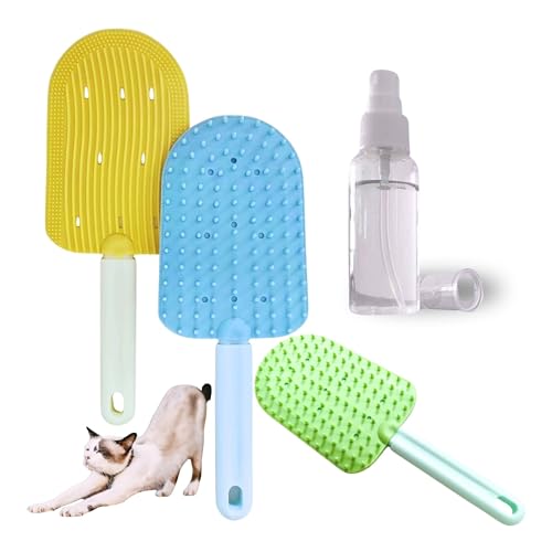 Cat Brush,2-in-1 Soft Cat Brush,Pet Brushes for Shedding,Soft Comb,Cat Brush for Shedding,Short or Long Haired Cats,Pet Gr...