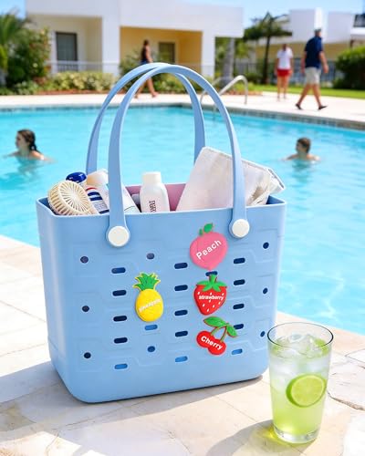 Beach Tote Bag for Women - Chic & Durable EVA Rubber Beach Bag Waterproof, Sandproof Cave Bags, Large Capacity Pool Bag wi...