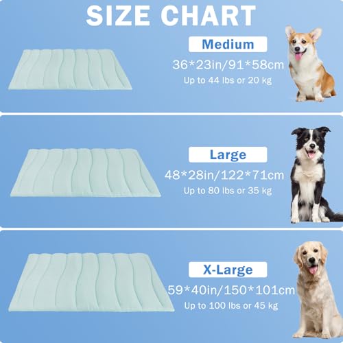 SCENEREAL Dog Cooling Mat for Crate, Thicken Self-Cooling Dog Pad Reversible (Cool & Warm), 48"x28" Pet Cool Bed for M Lar...