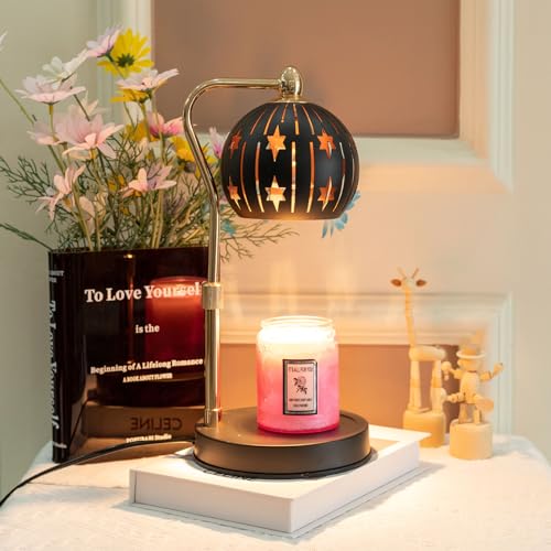 Electric Candle Warmer Lamp with Timer & Dimmer for Bedroom（Candle Not Included, Height Adjustable Candle Warmer with 2 Bu...
